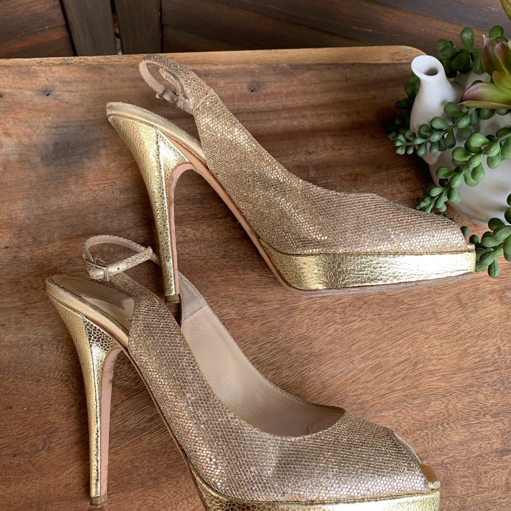 Jimmy Choo Nova Platform Peep Toe Shoes 9 - Picture 1 of 11